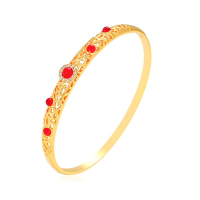 Bracelet jonc Foviel Vine Design en alliage et zircone porte-bonheur
