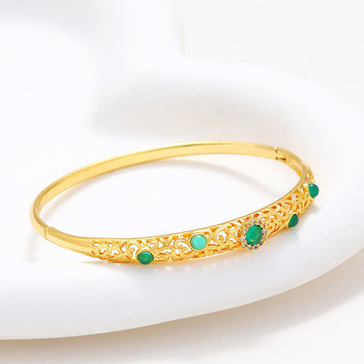 Bracelet jonc Foviel Vine Design en alliage et zircone porte-bonheur