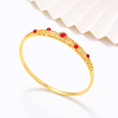 Bracelet jonc Foviel Vine Design en alliage et zircone porte-bonheur