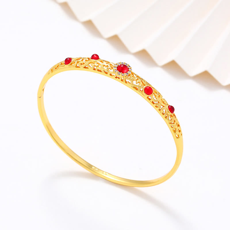 Bracelet jonc Foviel Vine Design en alliage et zircone porte-bonheur