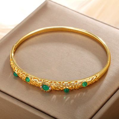 Bracelet jonc Foviel Vine Design en alliage et zircone porte-bonheur