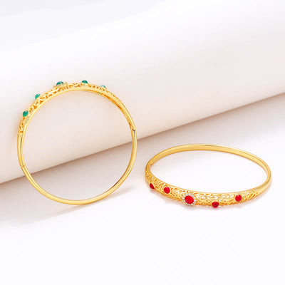 Bracelet jonc Foviel Vine Design en alliage et zircone porte-bonheur