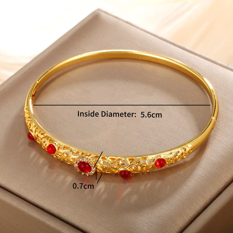 Bracelet jonc Foviel Vine Design en alliage et zircone porte-bonheur