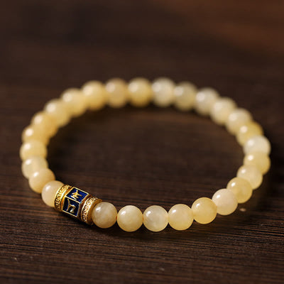 Foviel Topaz Perlen Om Mani Padme Hum Fortune Armband