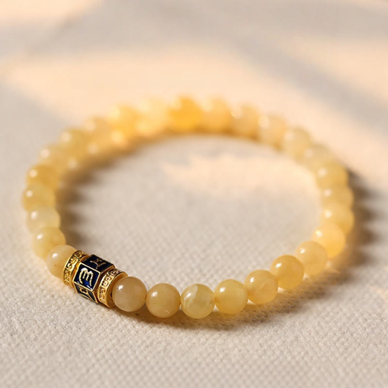 Foviel Topaz Beads Om Mani Padme Hum Fortune Bracelet
