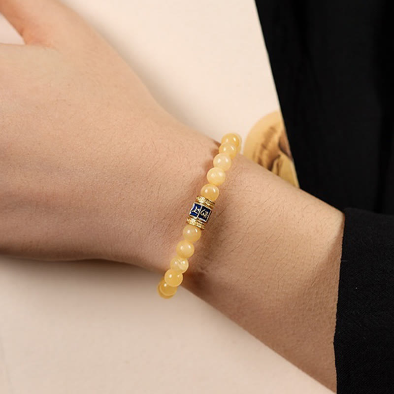 Foviel Topaz Perlen Om Mani Padme Hum Fortune Armband