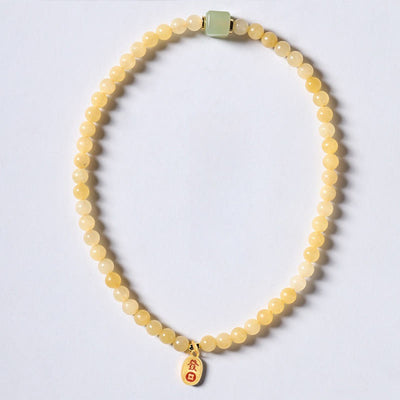 Foviel Topaz Perlen Jade Cube Doppelkreis Reichtum Armband