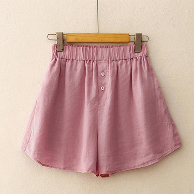 Foviel Sommer 2-teilig Einfarbig Lange Ärmel Hemd Top Shorts Meditation Kleidung Damen-Set mit Taschen