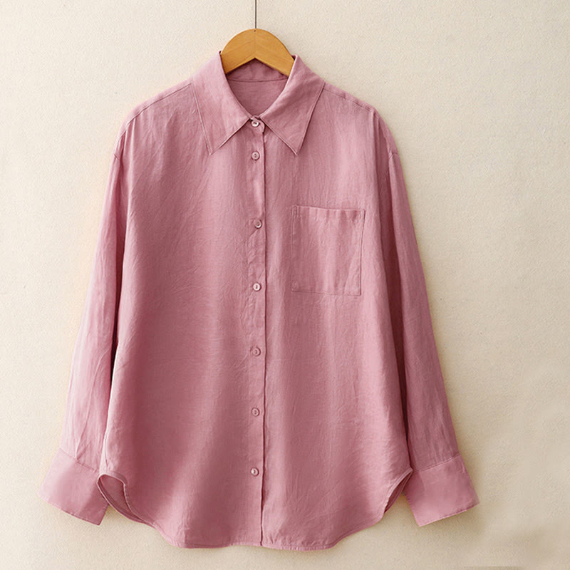 Foviel Summer 2pcs Plain Long Sleeve Shirt Top Shorts Meditation Clothing Women's Set With Pockets