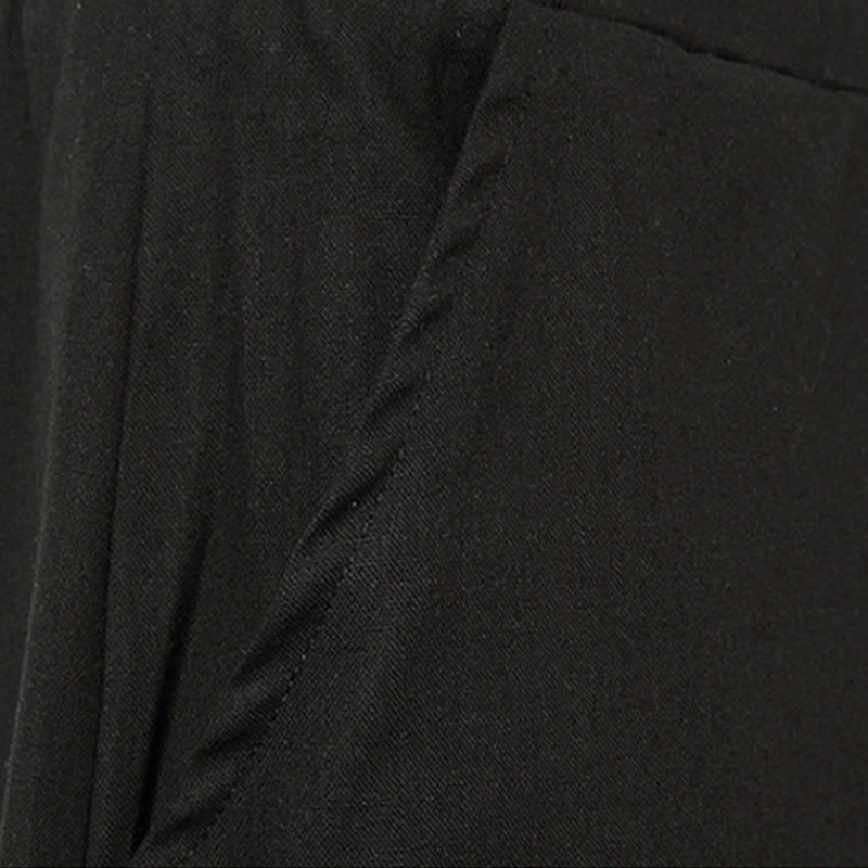 Buddha Stones Spring Plain Simple Patchwork Design Drawstring  Men's 7-8 Length Wide Leg Pants With Pockets - image 21