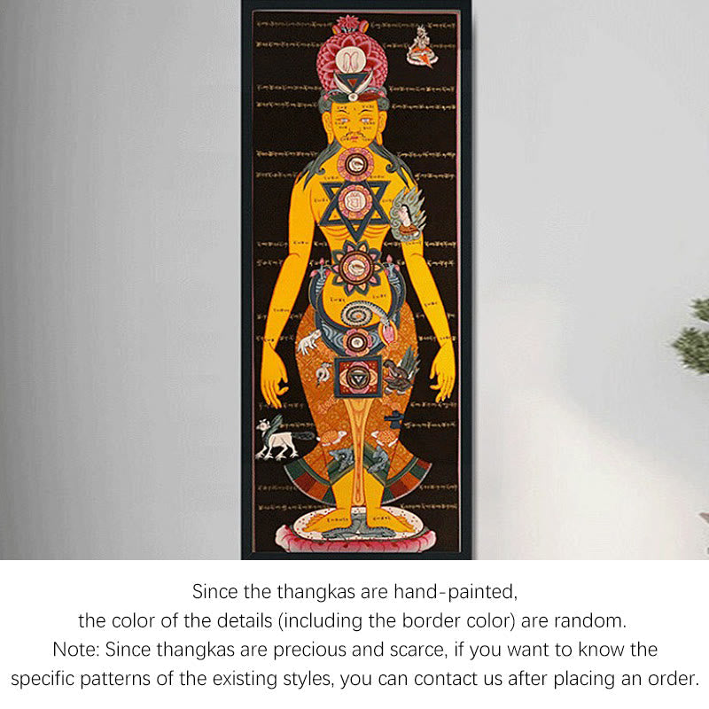 Foviel Tibetan Thangka Painting Healing Handmade Decoration(Random Style)
