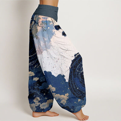 Buddha Stones Casual Dragon Ancient Tree Pattern Women's Elastic Waist Harem Pants - image 9