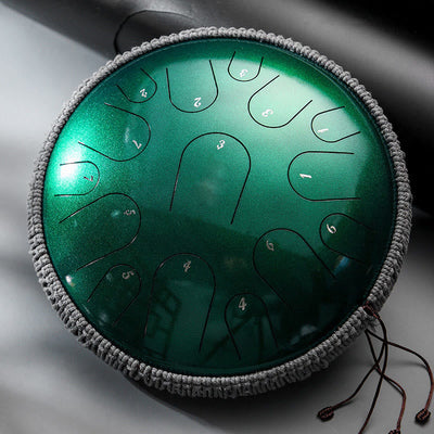 Foviel Steel Tongue Drum Sound Healing Mindfulness Meditation Drum Kit 15 Note 14 Inch Percussion Instrument