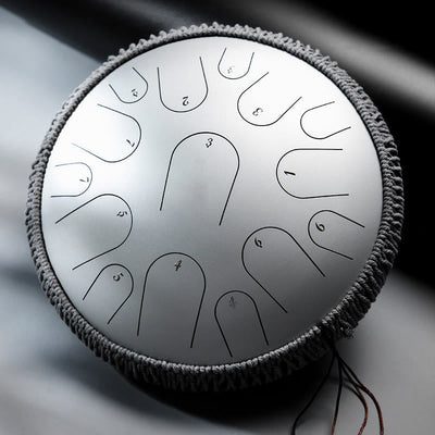 Foviel Steel Tongue Drum Sound Healing Mindfulness Meditation Drum Kit 15 Note 14 Inch Percussion Instrument