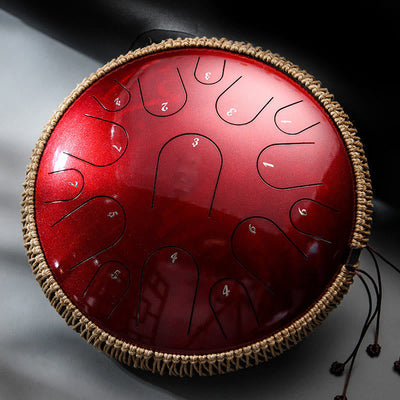 Foviel Steel Tongue Drum Sound Healing Mindfulness Meditation Drum Kit 15 Note 14 Inch Percussion Instrument