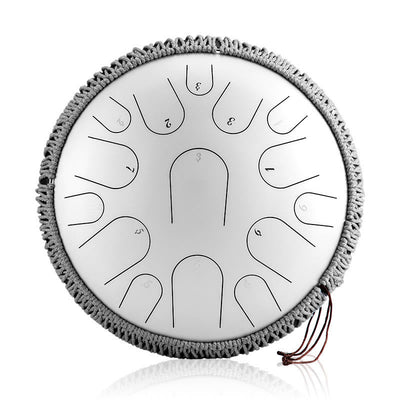Foviel Steel Tongue Drum Sound Healing Mindfulness Meditation Drum Kit 15 Note 14 Inch Percussion Instrument