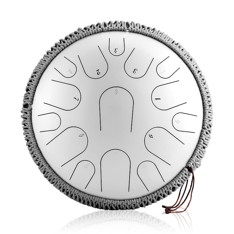 Foviel Steel Tongue Drum Sound Healing Mindfulness Meditation Drum Kit 15 Note 14 Inch Percussion Instrument