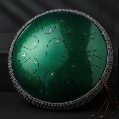 Foviel Steel Tongue Drum Sound Healing Mindfulness Meditation Drum Kit 15 Note 14 Inch Percussion Instrument