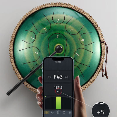 Foviel Steel Tongue Drum Sound Healing Mindfulness Meditation Drum Kit 15 Note 14 Inch Percussion Instrument