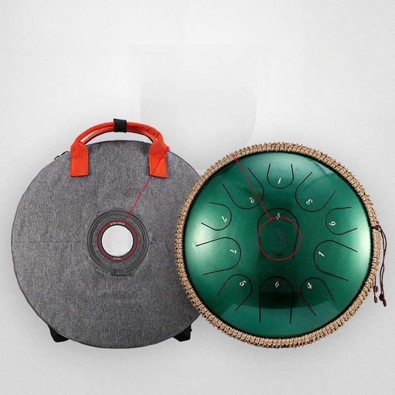 Foviel Steel Tongue Drum Sound Healing Mindfulness Meditation Drum Kit 15 Note 14 Inch Percussion Instrument