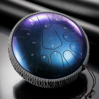 Foviel Steel Tongue Drum Sound Healing Meditation Drum Kit 13 Note 12 Inch Percussion Instrument
