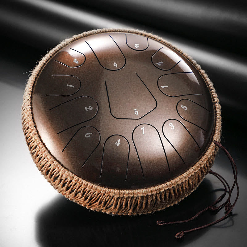 Foviel Steel Tongue Drum Sound Healing Meditation Drum Kit 13 Note 12 Inch Percussion Instrument