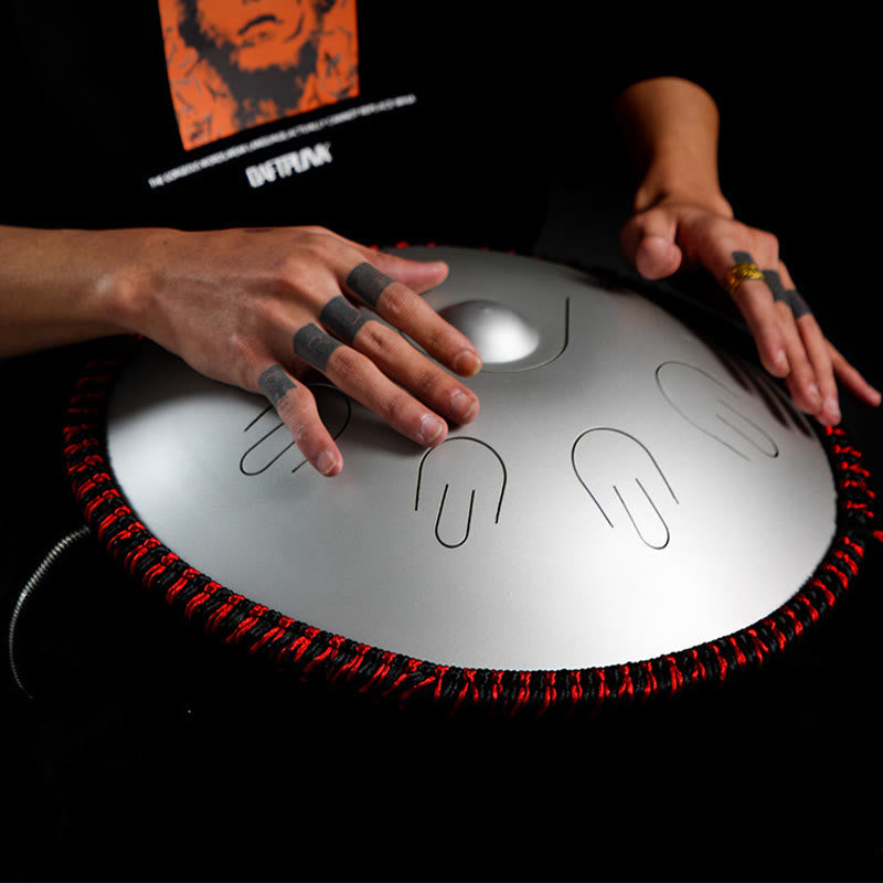 Kit de tambour à langue en acier Foviel pour la sonothérapie, le yoga et la méditation, instrument handpan 9 notes de 15 pouces