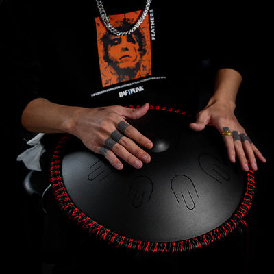 Kit de tambour à langue en acier Foviel pour la sonothérapie, le yoga et la méditation, instrument handpan 9 notes de 15 pouces
