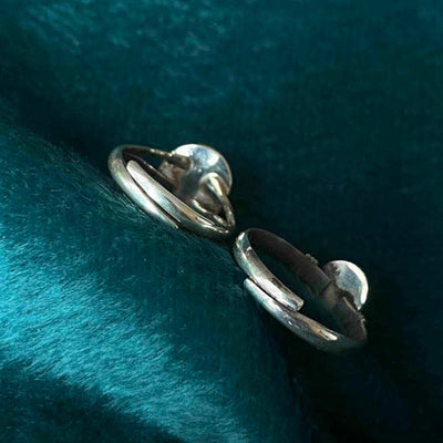 Bague ajustable Foviel en argent sterling 925 fait main avec onyx noir porte-bonheur