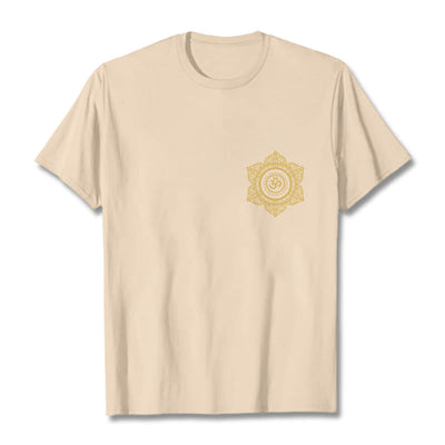 T-shirt à motif Mandala doré OM Foviel
