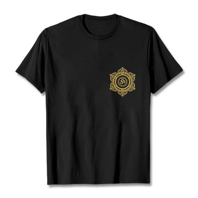T-shirt à motif Mandala doré OM Foviel