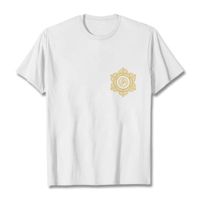 T-shirt à motif Mandala doré OM Foviel