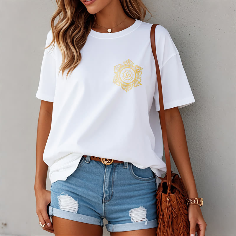 T-shirt à motif Mandala doré OM Foviel