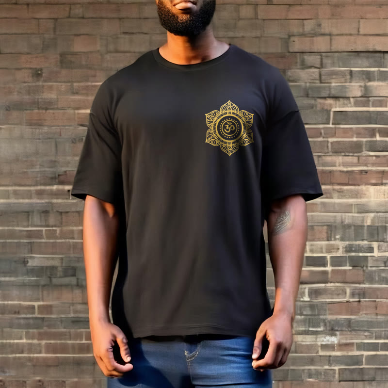 T-shirt à motif Mandala doré OM Foviel