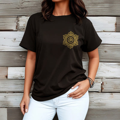T-shirt à motif Mandala doré OM Foviel