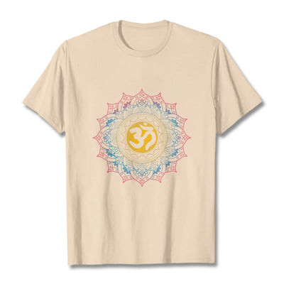 Foviel Color Gradient Mandala OM Pattern Tee T-shirt