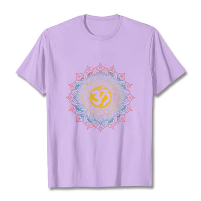 Foviel Color Gradient Mandala OM Pattern Tee T-shirt