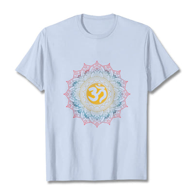 Foviel Color Gradient Mandala OM Pattern Tee T-shirt