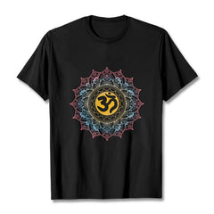 Foviel Color Gradient Mandala OM Pattern Tee T-shirt