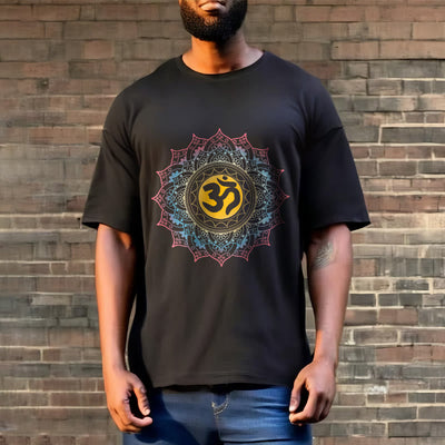 Foviel Color Gradient Mandala OM Pattern Tee T-shirt