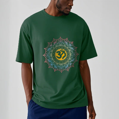 Foviel Color Gradient Mandala OM Pattern Tee T-shirt