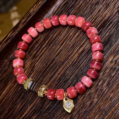 Foviel Tibetan Camel Bone Red Agate Luck Bracelet