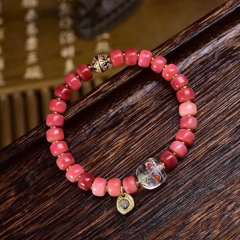 Foviel Tibetan Camel Bone Red Agate Luck Bracelet