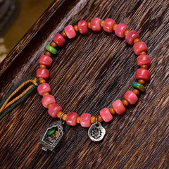 Foviel Tibetan Camel Bone Red Agate Luck Bracelet