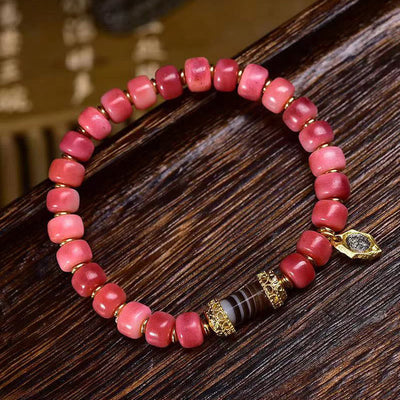 Foviel Tibetan Camel Bone Red Agate Luck Bracelet