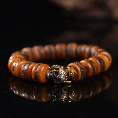 Foviel Vintage Tibetische Knochen Perlen Skull Balance Armband