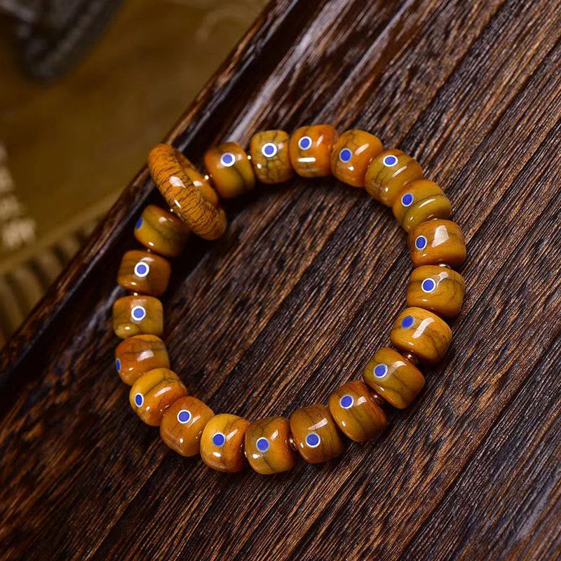 Buddha Stones Vintage Tibetan Bone Beads Lazurite Balance Braided Rope Bracelet - image 1