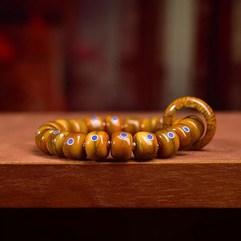 Buddha Stones Vintage Tibetan Bone Beads Lazurite Balance Braided Rope Bracelet - image 2