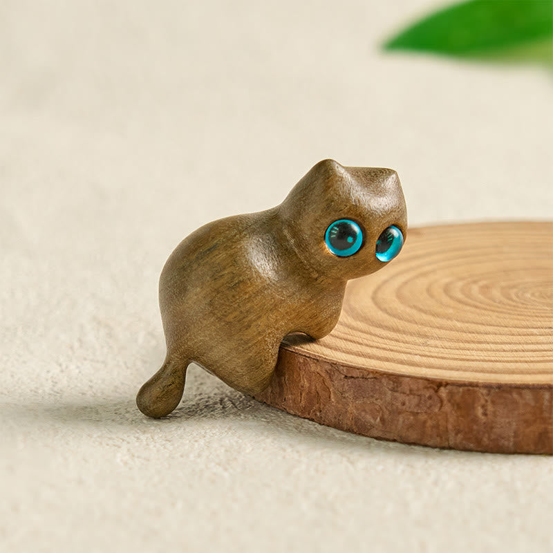 Décoration de bureau apaisante Foviel, petit chat mignon qui s'étire, sculpté