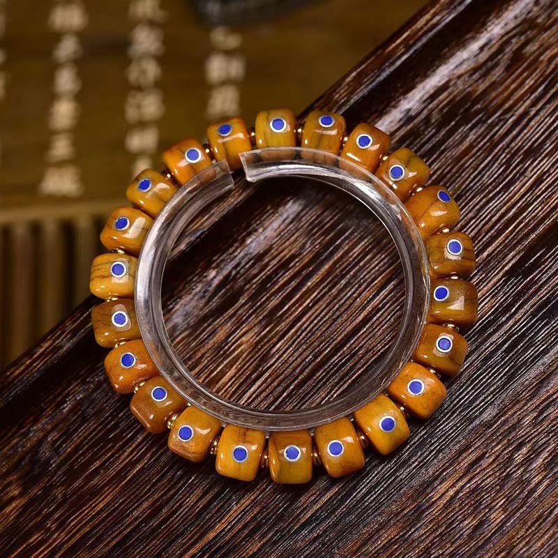 Foviel Vintage Tibetan Bone Beads Braided Rope Positive Balance Bracelet